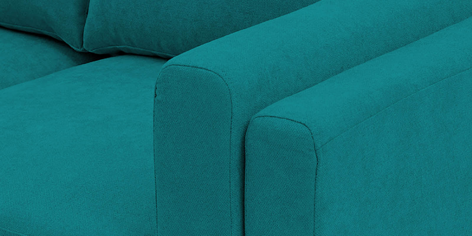 Creata Fabric LHS Sectional Sofa (3+Lounger) in Sea Green Colour by Febonic