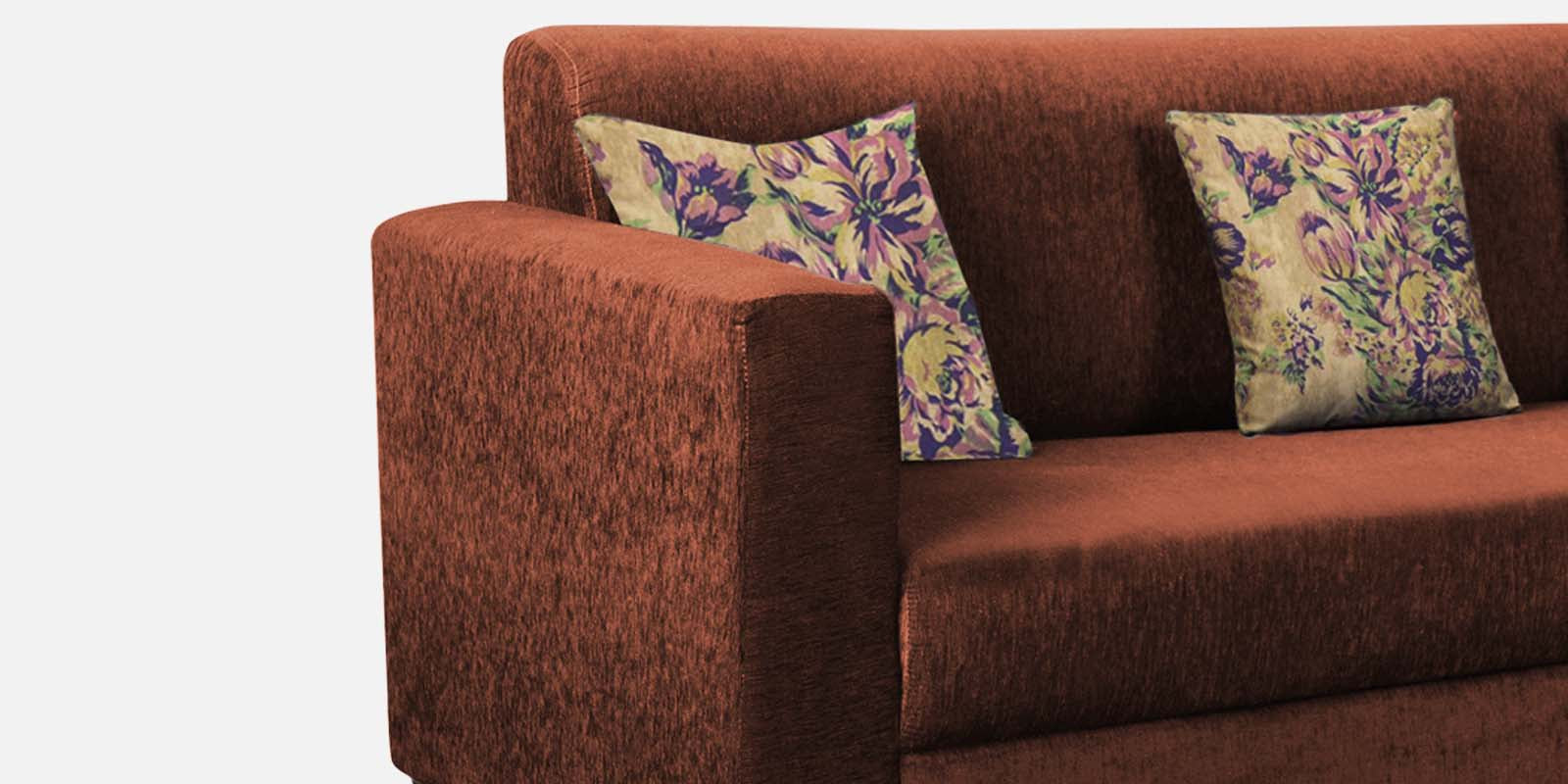 Lipu Fabric 3 Seater Sofa in Coffee Brown Colour