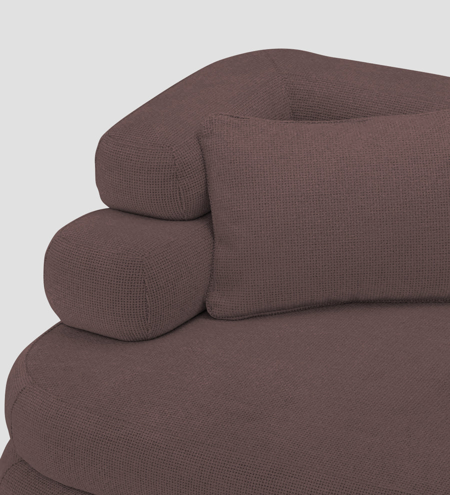 Wener Fabric 1 Seater Sofa In Night Brown Colour - Febonic Living