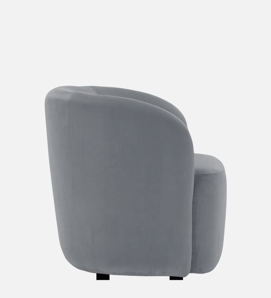 Lucky Velvet Lounge Chair In Pubble Grey Colour - Febonic Living