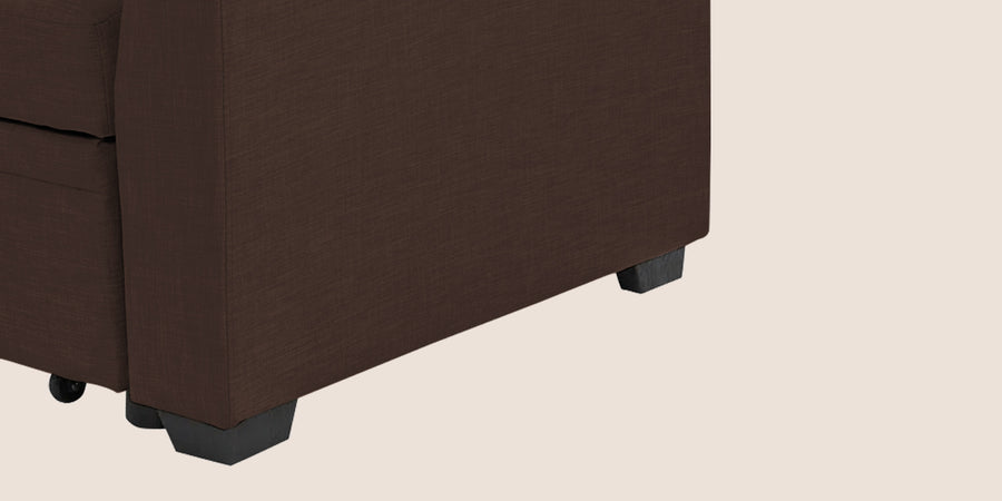 Jody Fabric 3 Seater Pull Out Sofa Cum Bed In Coffee Brown Colour With Storage - Febonic Living
