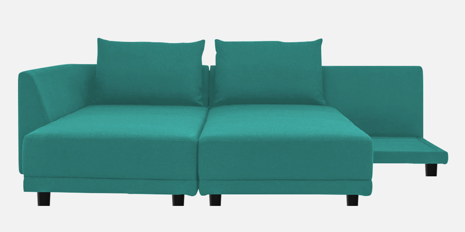 Ira Fabric RHS 6 Seater Sofa Cum Bed In Sea Green Colour