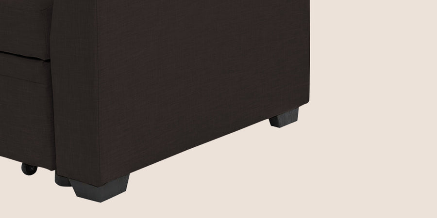 Jody Fabric 3 Seater Pull Out Sofa Cum Bed In Cara Brown Colour With Storage - Febonic Living