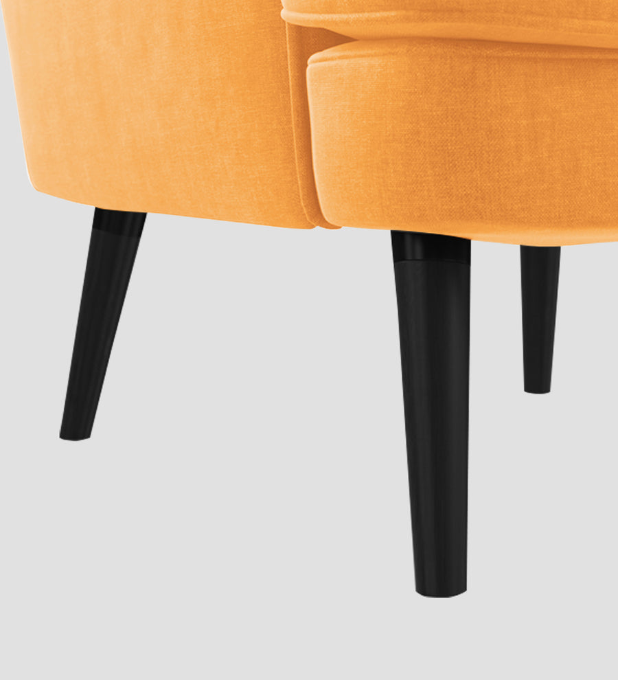 Niya Velvet Wing Chair In Tangerine Orange Colour - Febonic Living