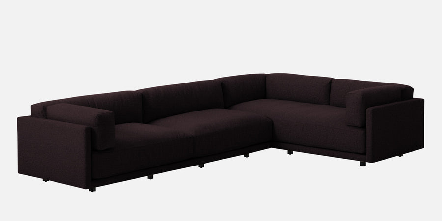 Nixon Fabric 6 Seater Lhs Corner Sofa In Cara Brown Colour - Febonic Living