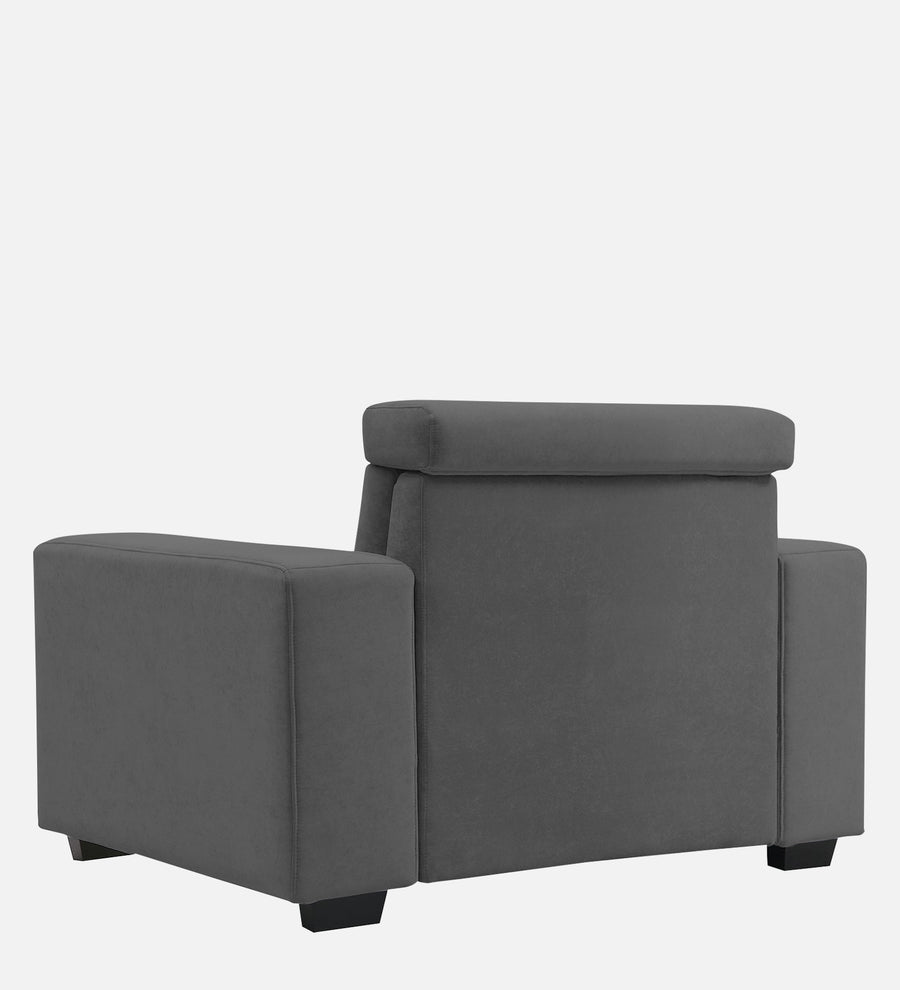 Hiro Fabric 1 Seater Sofa In Pure Grey Colour - Febonic Living