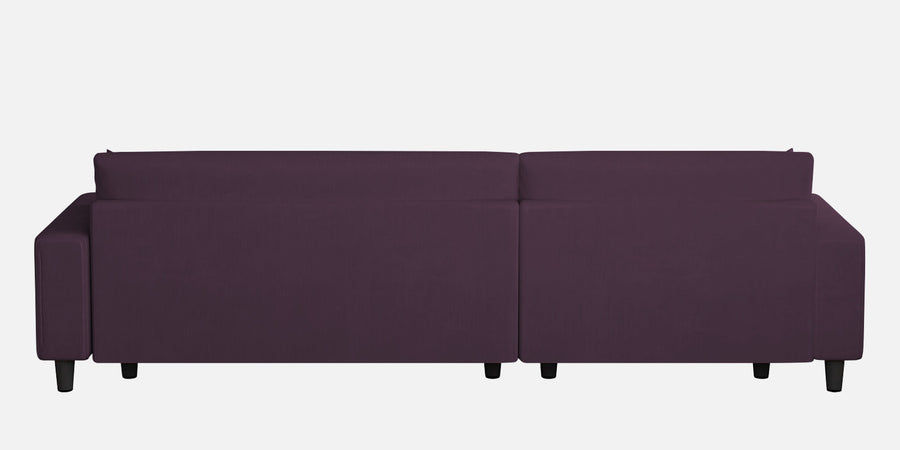 Peach Fabric Rhs 6 Seater Sofa Cum Bed With Storage In Greek Purple Colour - Febonic Living