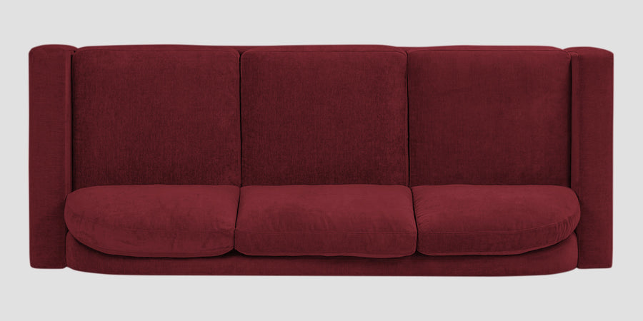 Dara Fabric 3 Seater Sofa In Blood Maroon Colour - Febonic Living