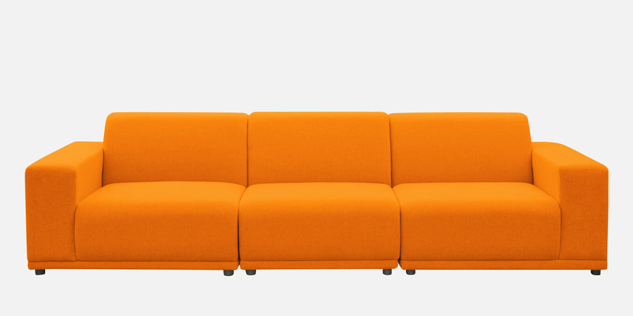 Adam Fabric Rhs Sectional Sofa 3 Ottoman Lounger In Vivid Orange Colour - Febonic Living