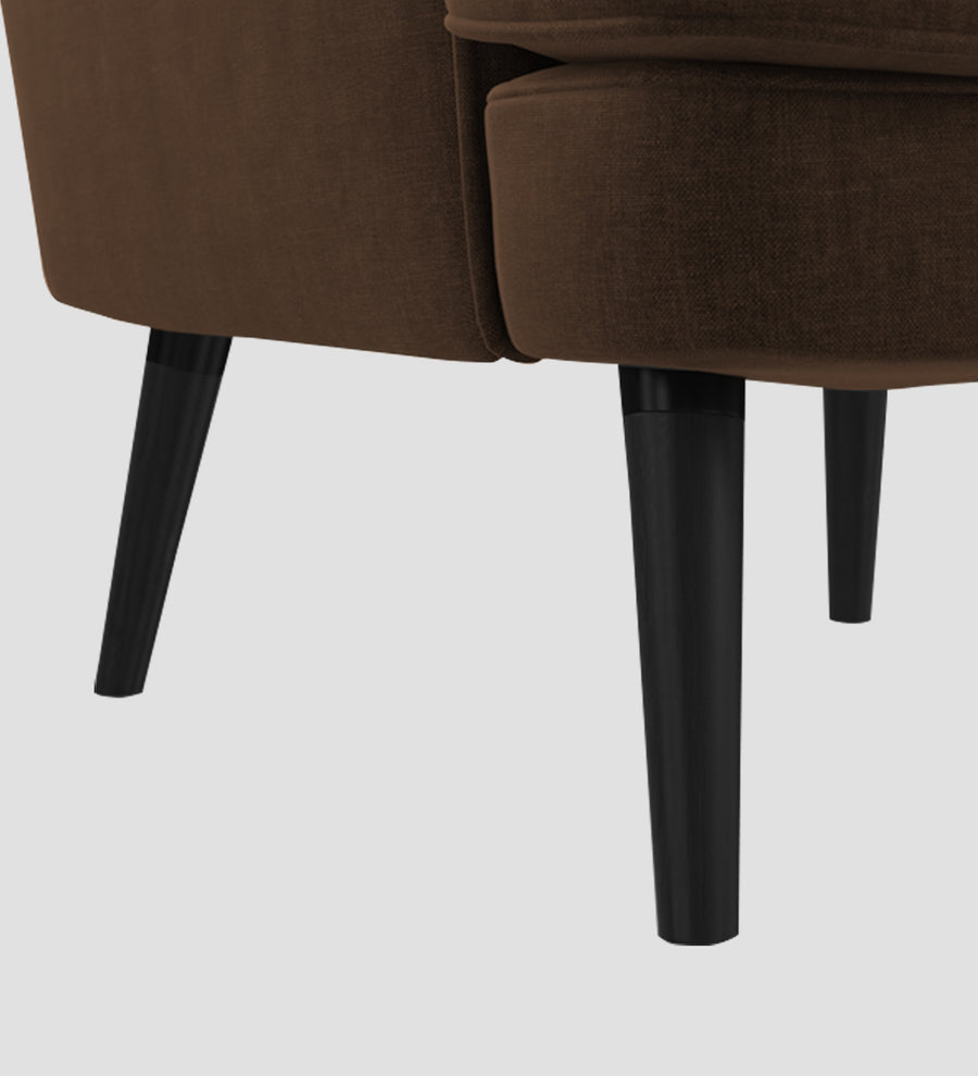 Niya Velvet Wing Chair In Cholocate Brown Colour - Febonic Living