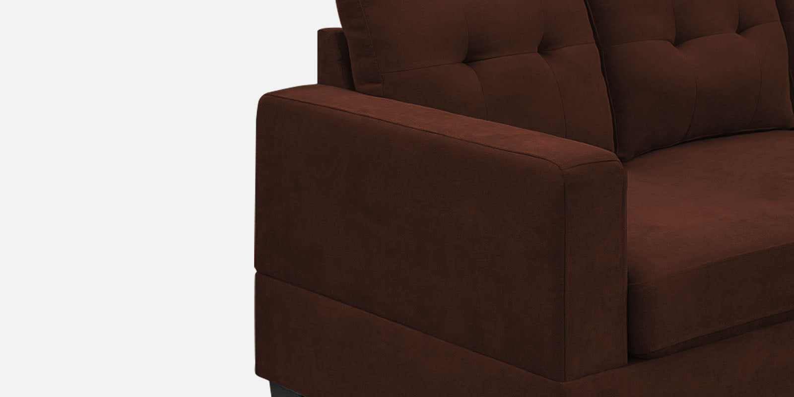 Thomas Fabric LHS Sectional Sofa (2+Lounger) in Coffee Brown Colour