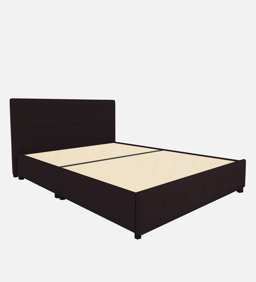 Lido Fabric Upholstered Queen Size Bed In Cara Brown Colour With Drawer Storage - Febonic Living