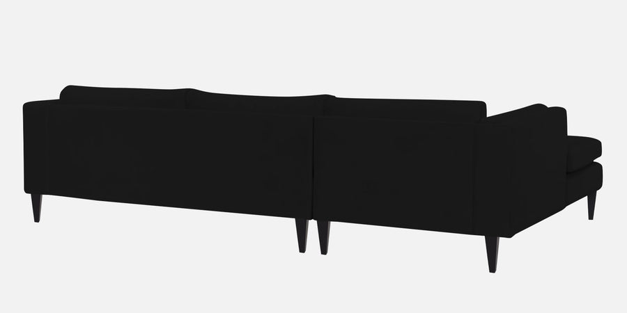 Jasper Velvet Lhs Sectional Sofa 3 Lounger In Adam Black Colour - Febonic Living
