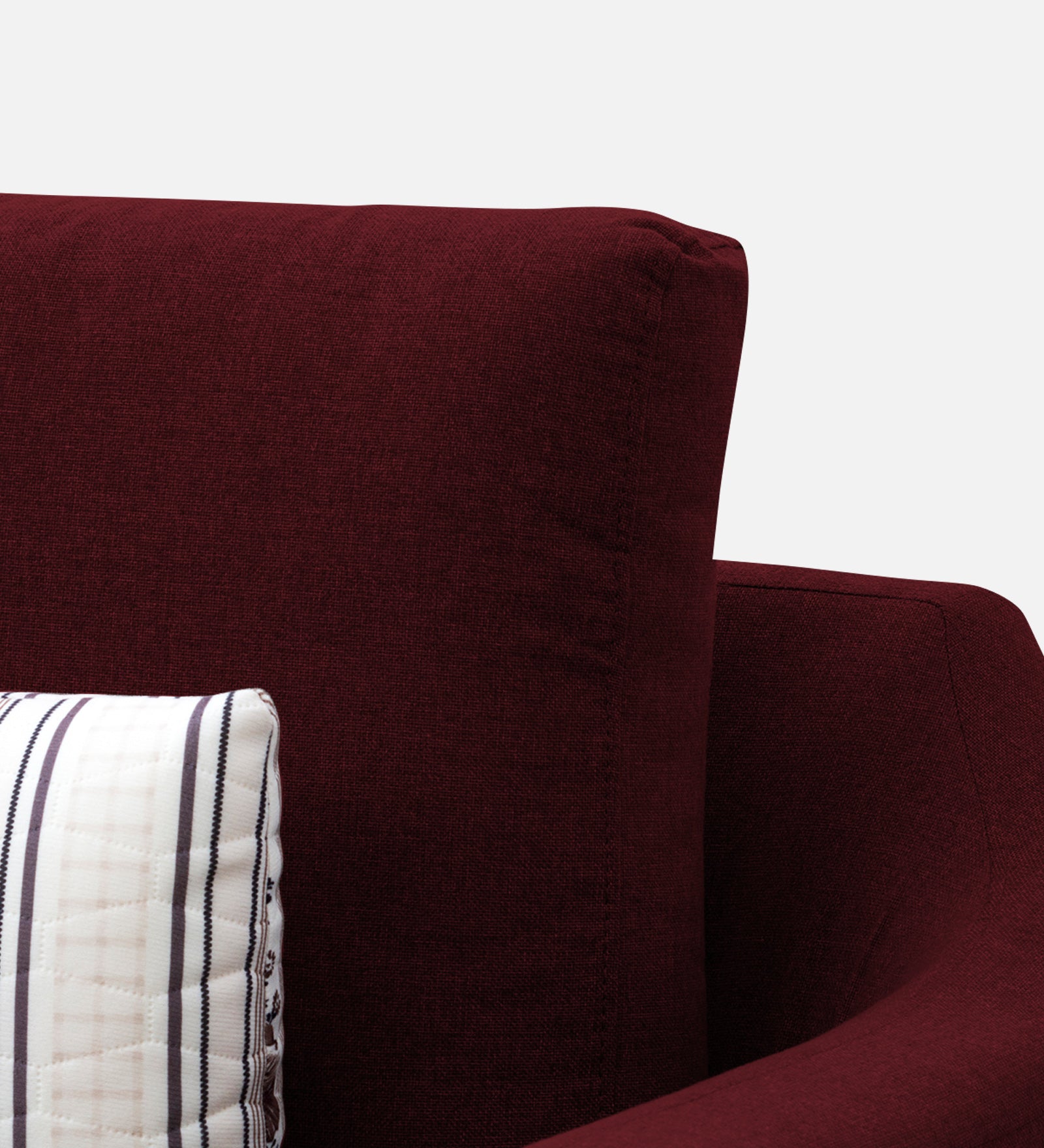 Kevin Fabric 1 Seater Sofa in Ruby Red Colour