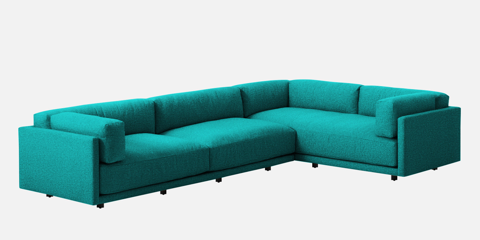 Nixon Fabric 6 Seater LHS Sectional Sofa In Sea Green Colour