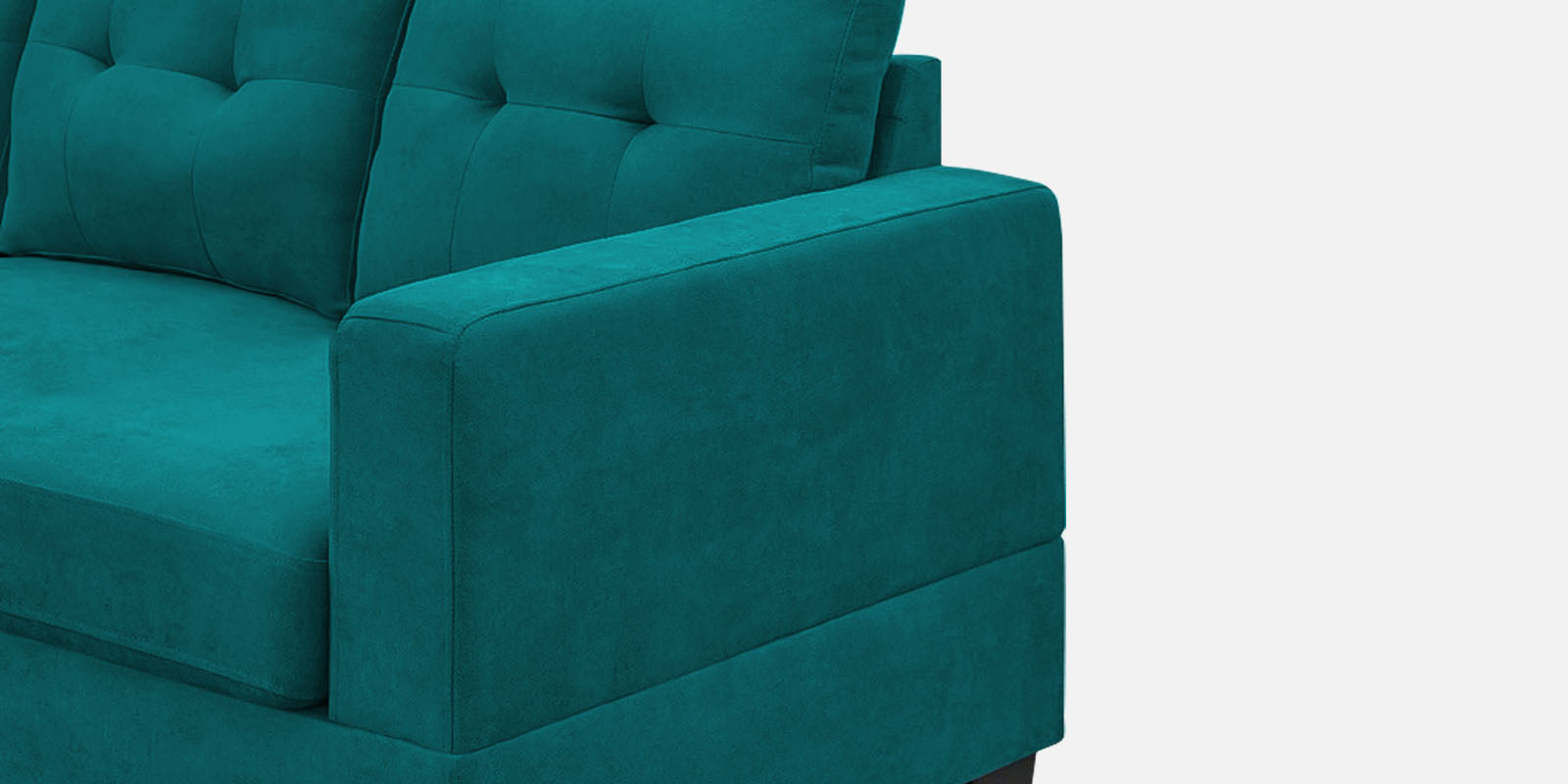 Thomas Fabric RHS Sectional Sofa (2+Lounger) in Sea Green Colour