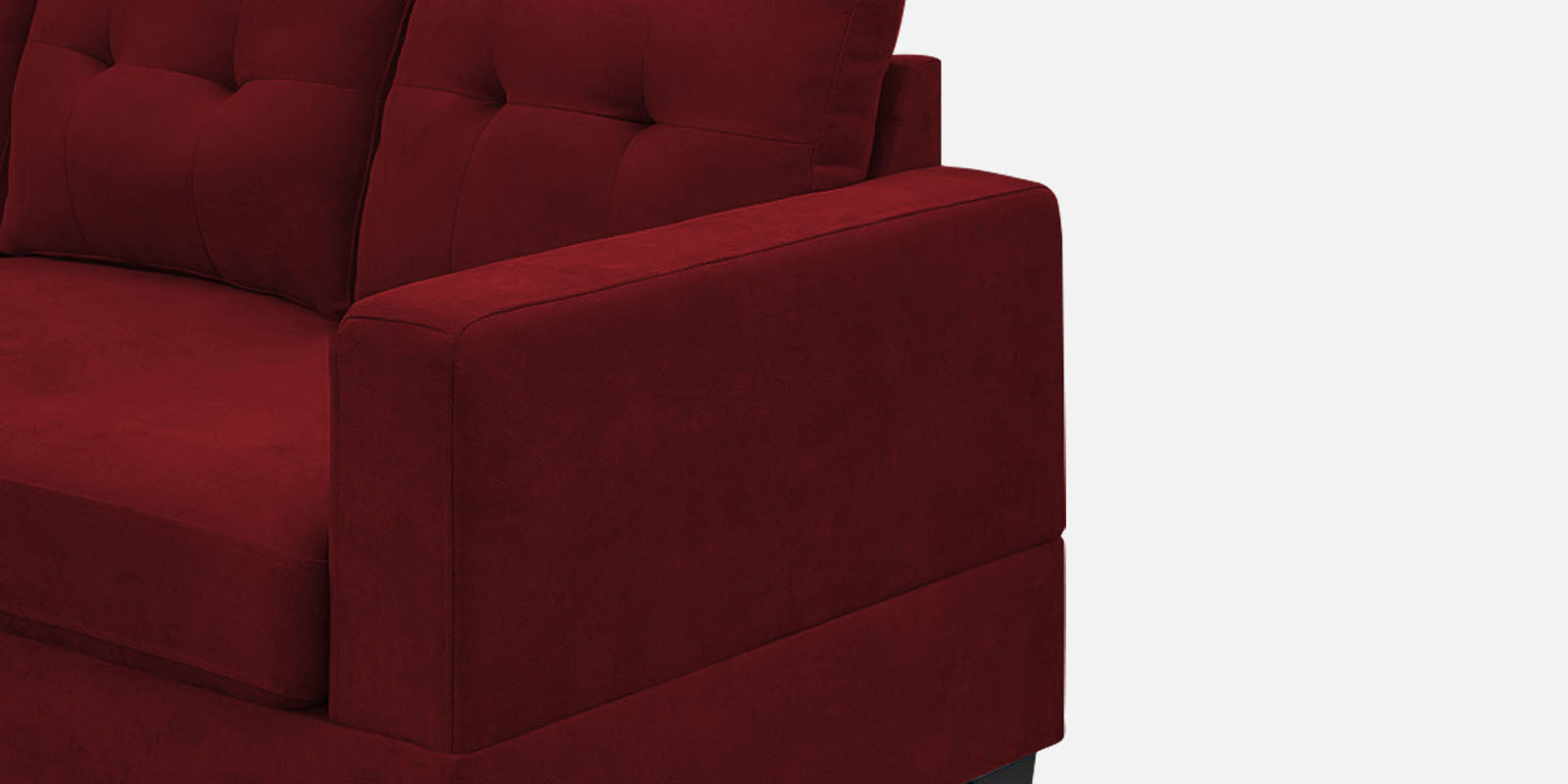 Thomas Fabric RHS Sectional Sofa (2+Lounger) in Blood Maroon Colour