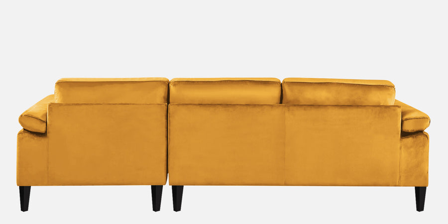 Vegas Velvet Lhs Sectional Sofa 3 Lounger In Turmeric Yellow Colour - Febonic Living