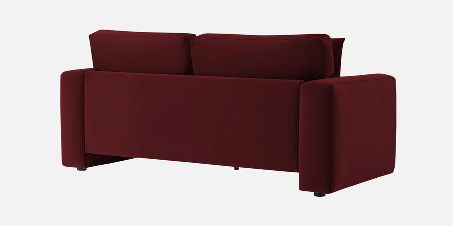Kosta Velvet 2 Seater Sofa In Dark Maroon Colour - Febonic Living
