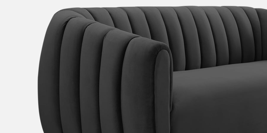 Ferry Velvet 3 Seater Sofa In Hory Grey Colour - Febonic Living