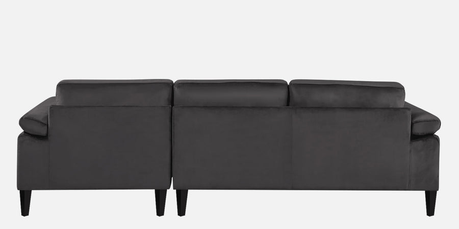 Vegas Velvet Lhs Sectional Sofa 3 Lounger In Davy Grey Colour - Febonic Living