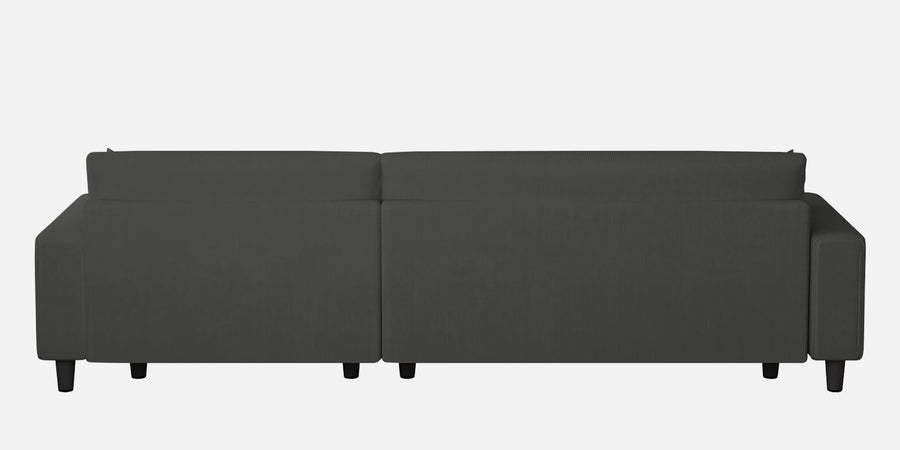 Peach Fabric Lhs 6 Seater Sofa Cum Bed With Storage In Charcoal Grey Colour - Febonic Living