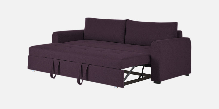 Sigma Fabric 3 Seater Pull Out Sofa Cum Bed In Greek Purple Colour - Febonic Living