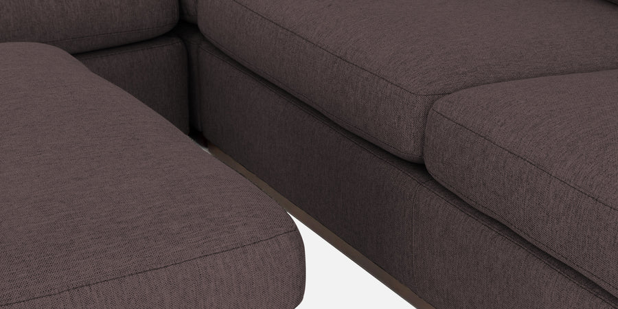 Freedom Velvet 6 Seater Rhs Corner Sofa In Mocha Brown Colour With Ottoman - Febonic Living
