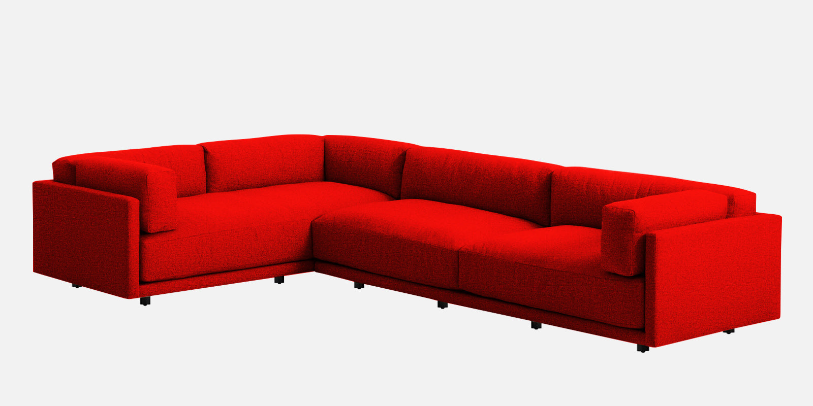 Nixon Fabric 6 Seater RHS Sectional Sofa In Ruby Red Colour