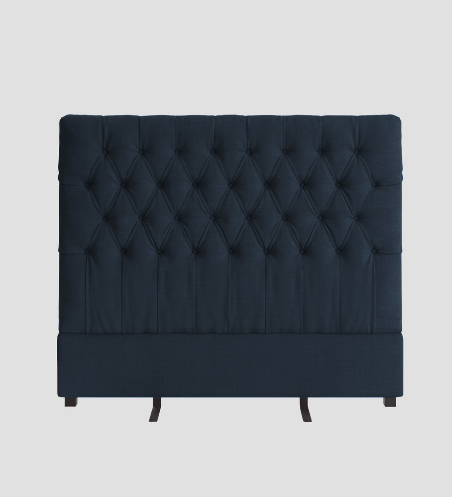 Isko Fabric Upholstered King Size Bed In Denim Blue Colour With Box Storage - Febonic Living