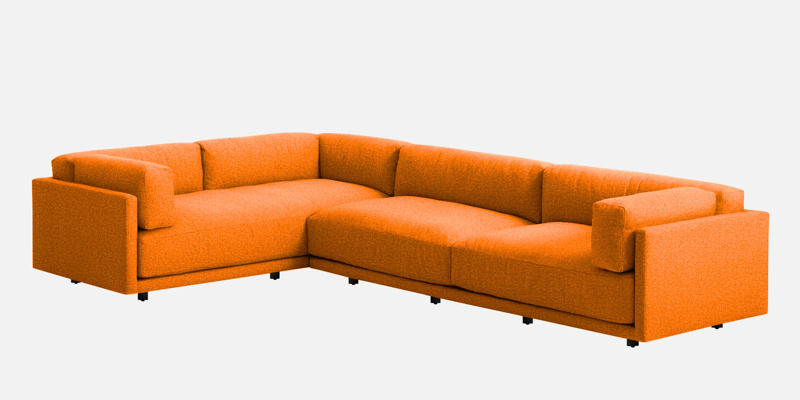 Nixon Fabric 6 Seater RHS Sectional Sofa In Vivid Orange Colour