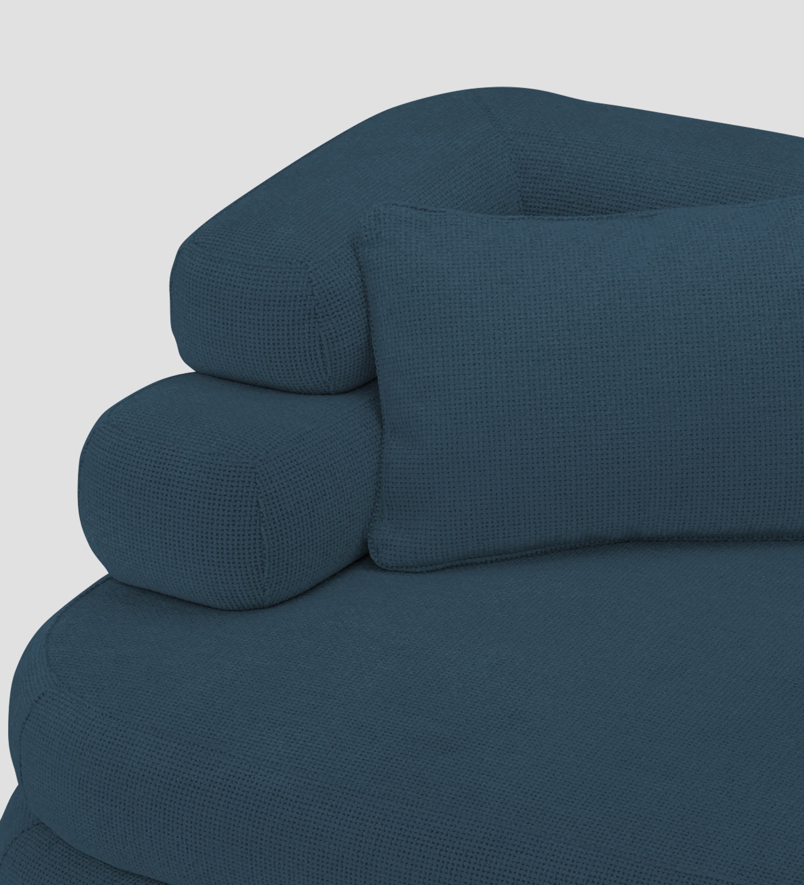 Wener Fabric 1 Seater Sofa in Cool Blue Colour