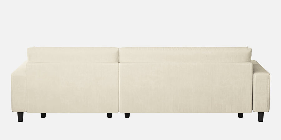 Peach Fabric Lhs 6 Seater Sofa Cum Bed With Storage In Ivory Cream Colour - Febonic Living