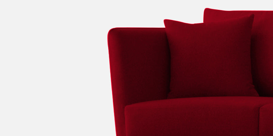 Norway Velvet 3 Seater Sofa In Cherry Red Colour - Febonic Living