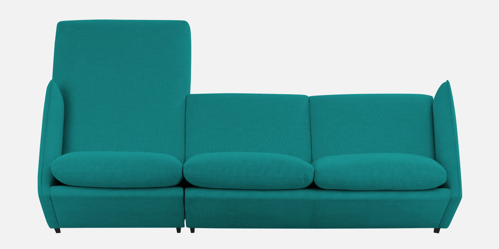 Piku Fabric LHS Sectional Sofa (3+Lounger) in Sea Green Colour