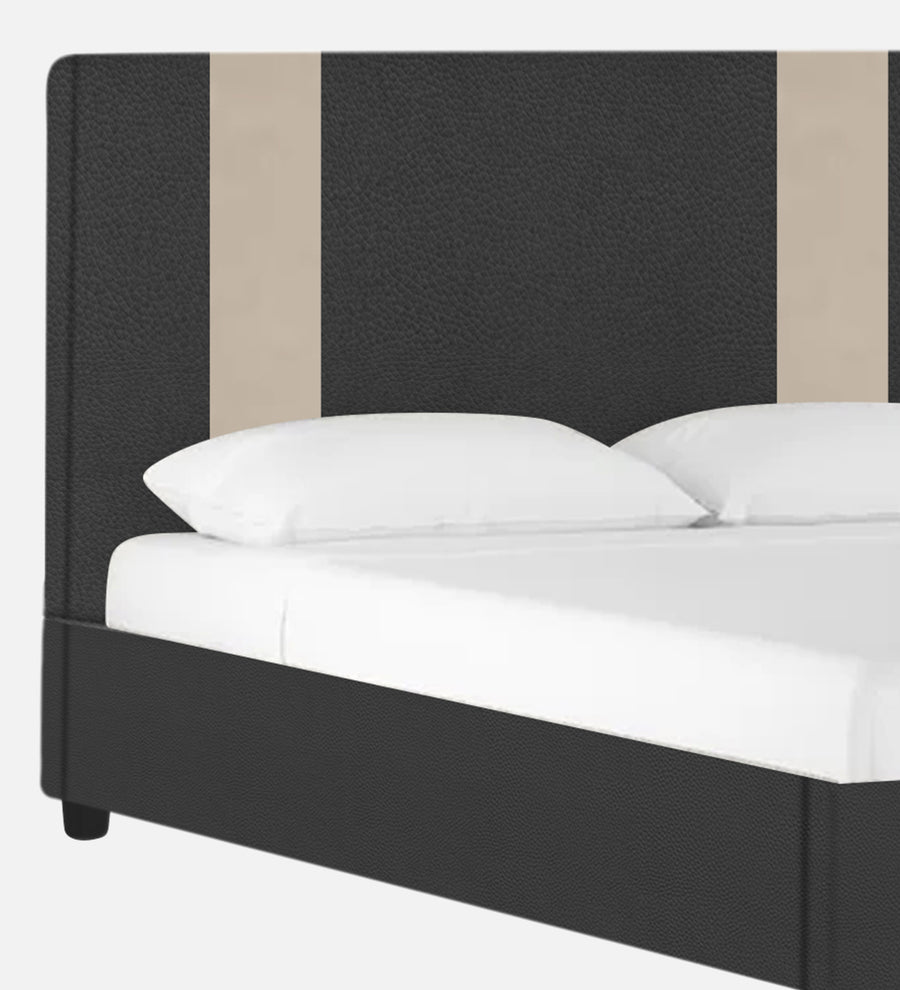 Alisha Leatherette King Size Bed In Grey Colour - Febonic Living