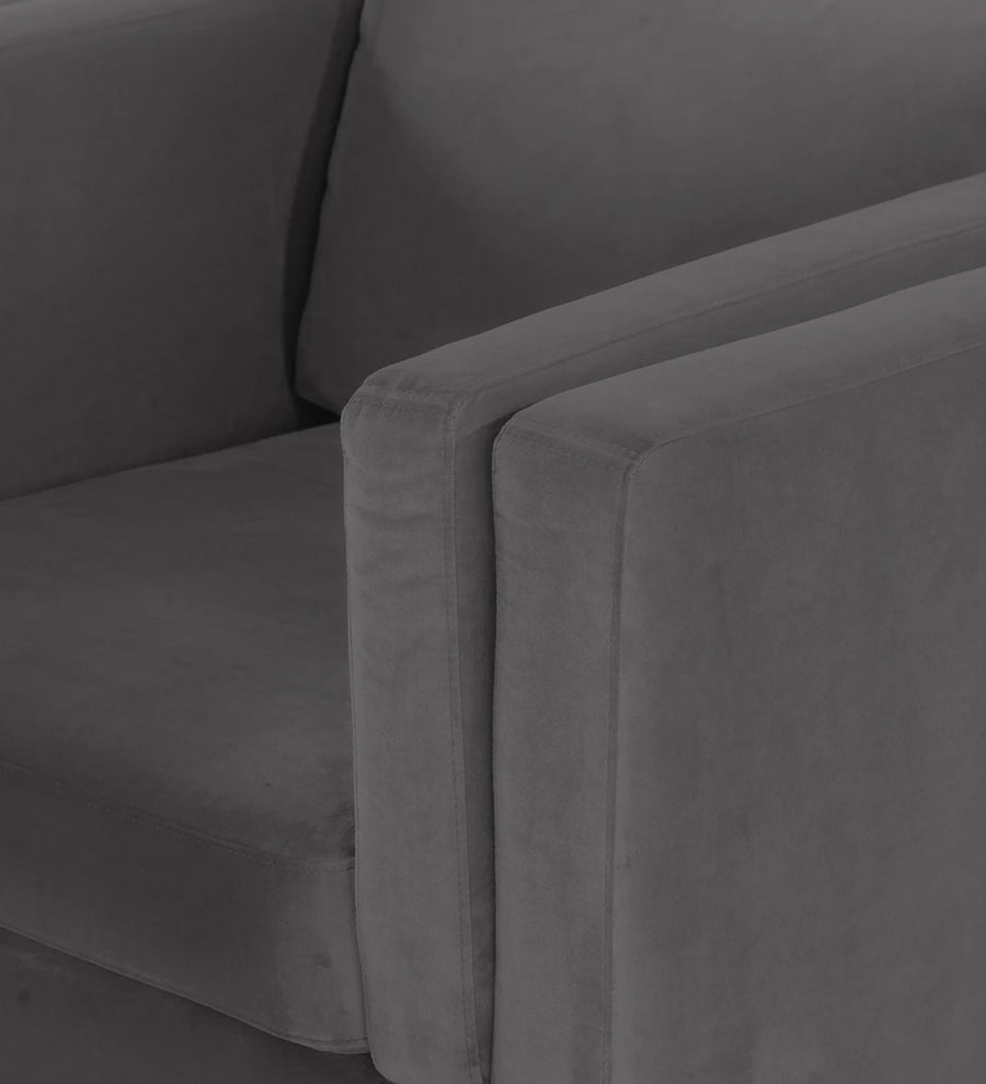 Jasper Velvet 1 Seater Sofa In Davy Grey Colour - Febonic Living