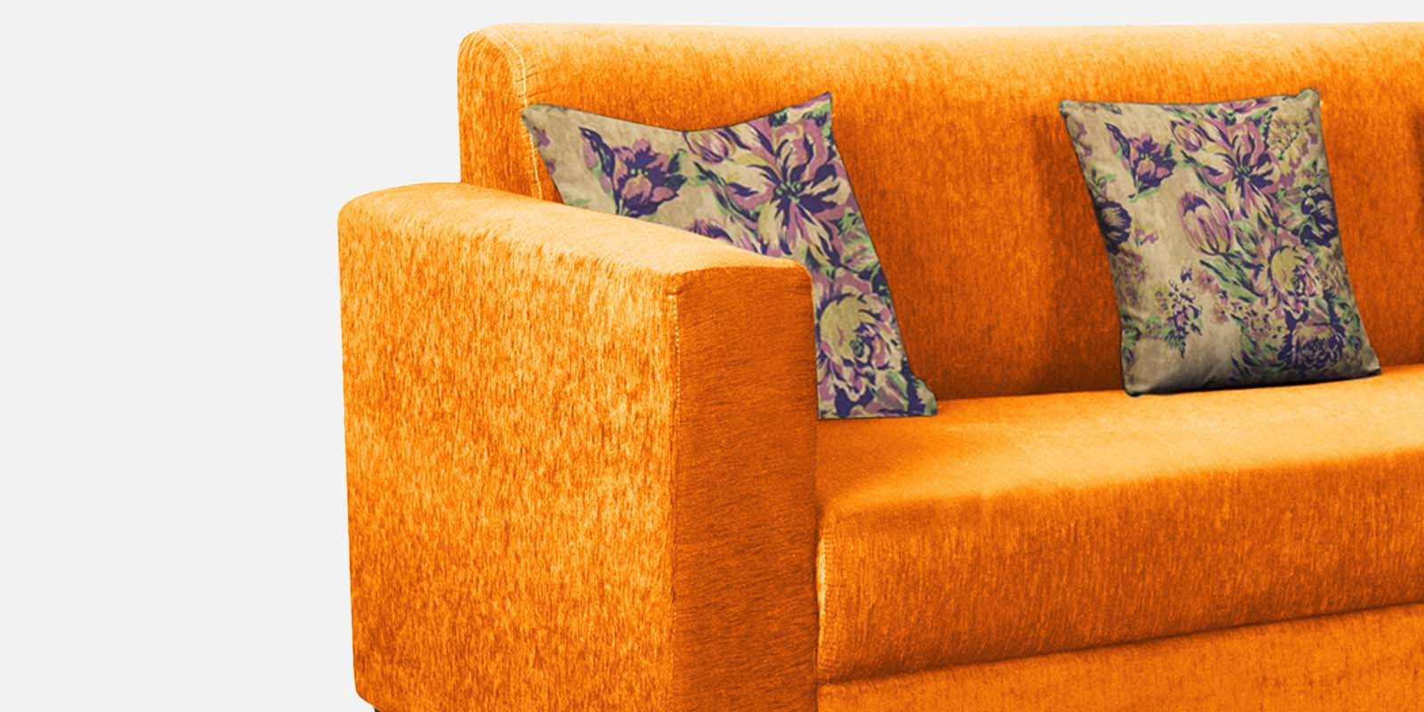 Lipu Fabric 3 Seater Sofa in Vivid Orange Colour