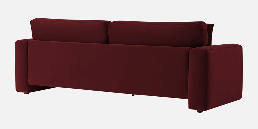 Kosta Velvet 3 Seater Sofa In Blood Maroon Colour - Febonic Living