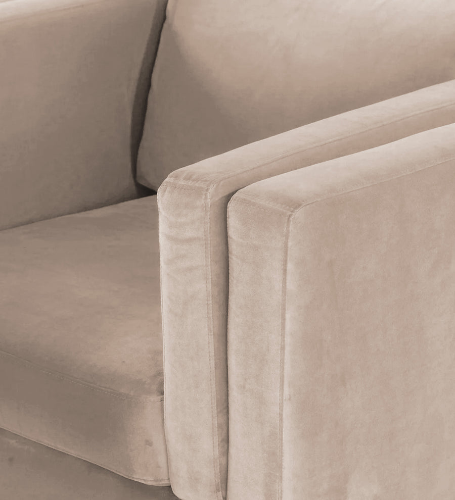 Jasper Velvet 1 Seater Sofa In Camel Beige Colour - Febonic Living