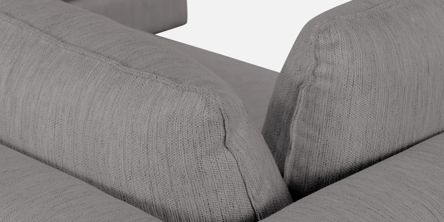 Ziggy Fabric Rhs Sectional Sofa 3 Lounger In Silver Grey Colour - Febonic Living