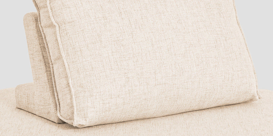 Hiver Fabric Day Bed Sofa In Woom Beige Colour With Back Rest - Febonic Living