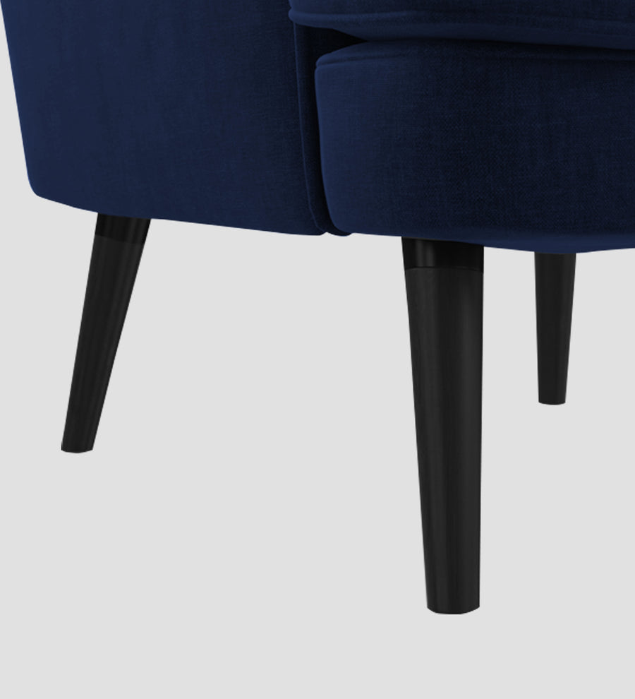 Niya Velvet Wing Chair In Dark Blue Colour - Febonic Living