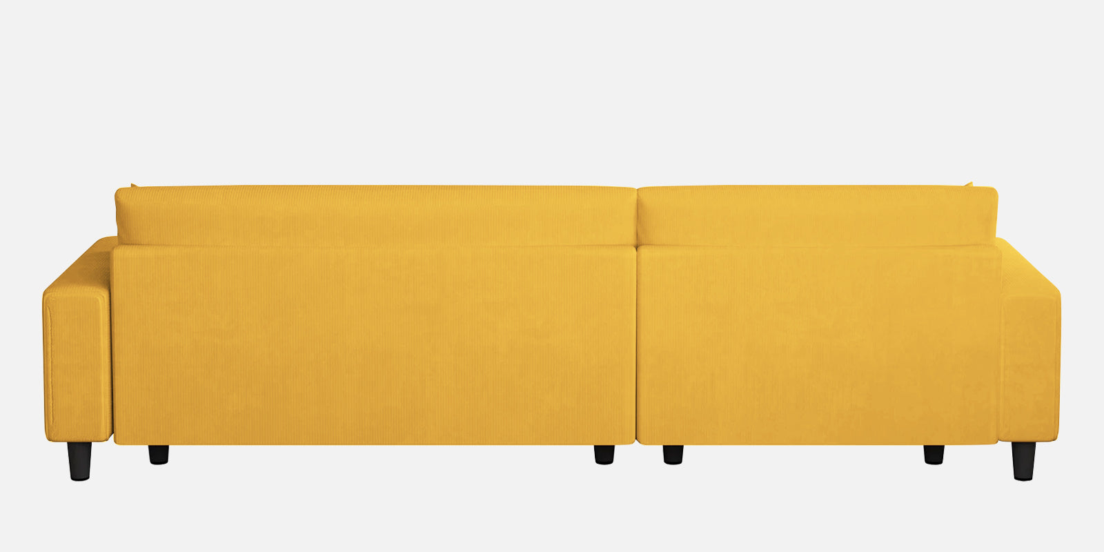Peach Fabric RHS 6 Seater Sectional Sofa Cum Bed With Storage In Bold Yellow Colour