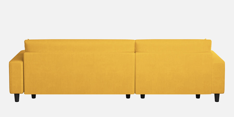 Peach Fabric Rhs 6 Seater Sofa Cum Bed With Storage In Bold Yellow Colour - Febonic Living