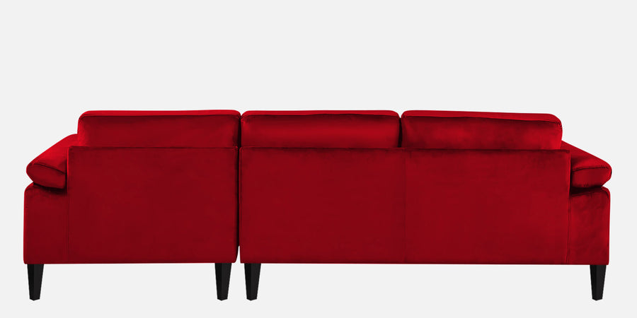 Vegas Velvet Lhs Sectional Sofa 3 Lounger In Berry Maroon Colour - Febonic Living