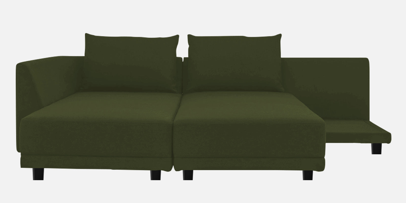 Ira Fabric RHS 6 Seater Sofa Cum Bed In Olive Green Colour