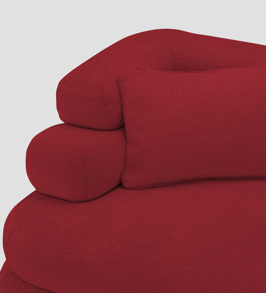 Wener Fabric 1 Seater Sofa In Chilli Red Colour - Febonic Living