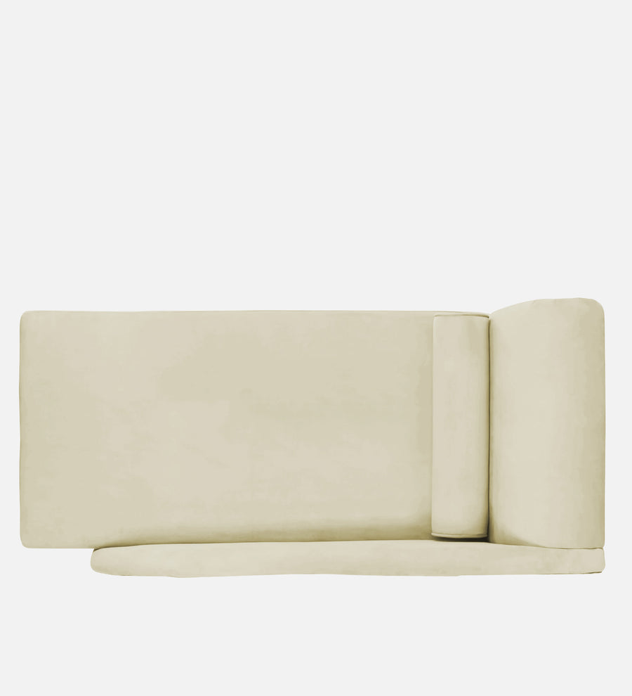 Rana Velvet Lhs Chaise Lounger In Warm White Colour - Febonic Living