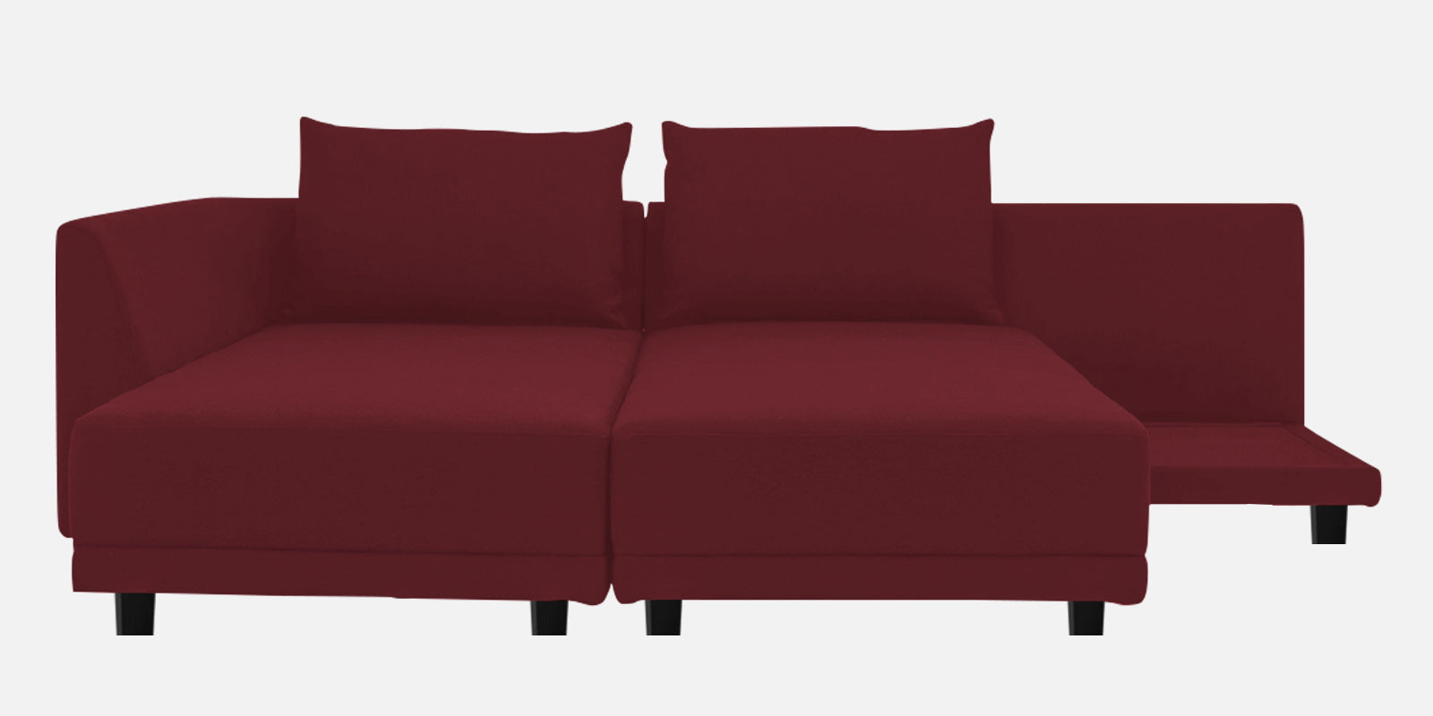 Ira Fabric RHS 6 Seater Sofa Cum Bed In Blood Maroon Colour